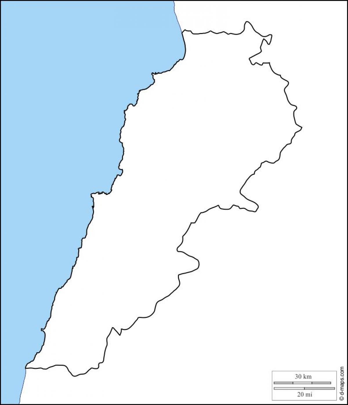 空白的地图，黎巴嫩