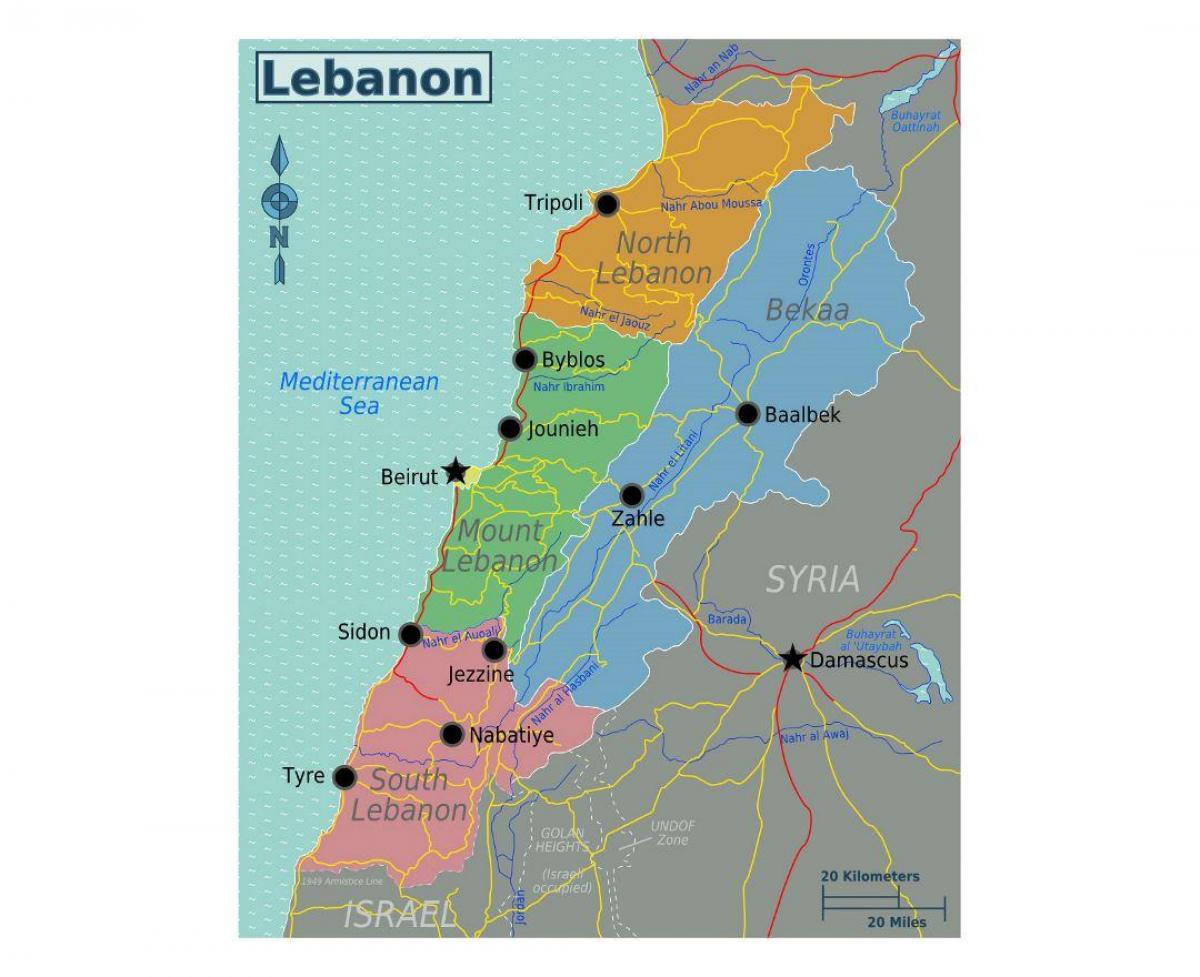 地图，黎巴嫩旅游